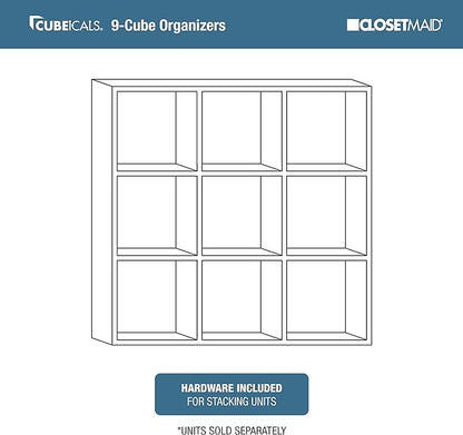ClosetMaid Cubeicals 9 Cube Storage Shelf Organizer Bookshelf, Square Shape - Image 5