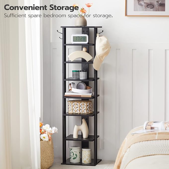 HOOBRO 8 Tiers Vertical Shoe Rack, Wooden Shoe Storage Organizer - Image 5
