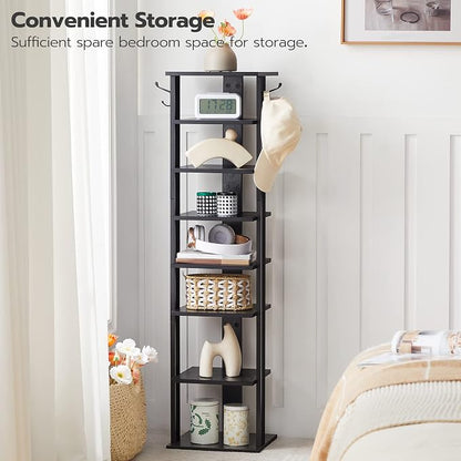 HOOBRO 8 Tiers Vertical Shoe Rack, Wooden Shoe Storage Organizer - Image 5