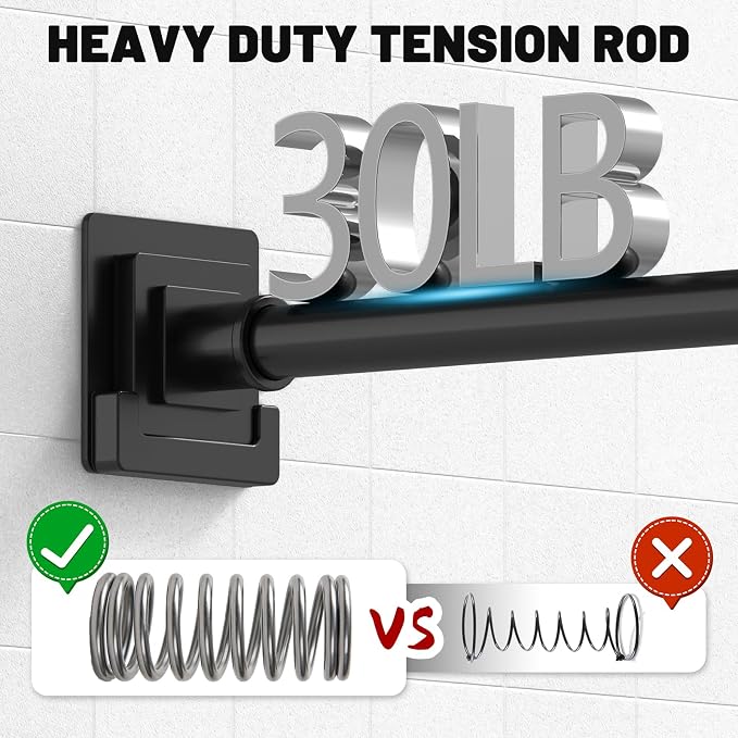 UIOSANRT Matte Black Shower Curtain Rod 31-79 inches - Image 2