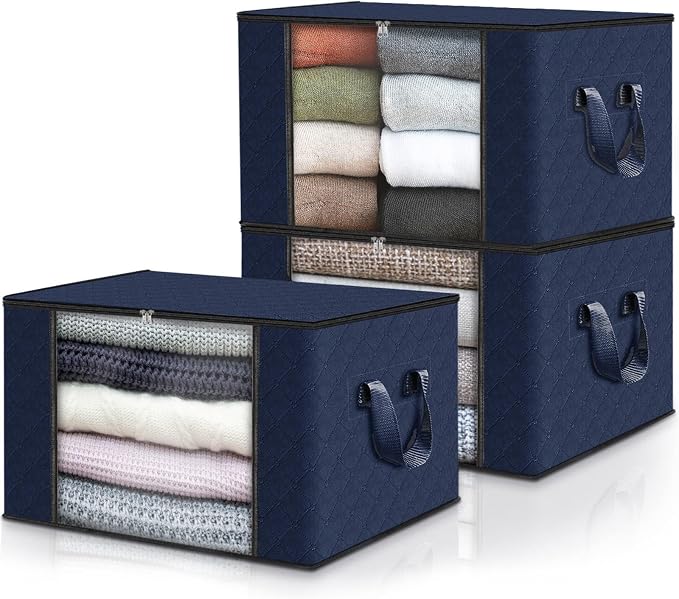 Fab totes Storage Bags, Clothes Blanket Storage Bins Foldable Closet Organizers by Fabtotes
