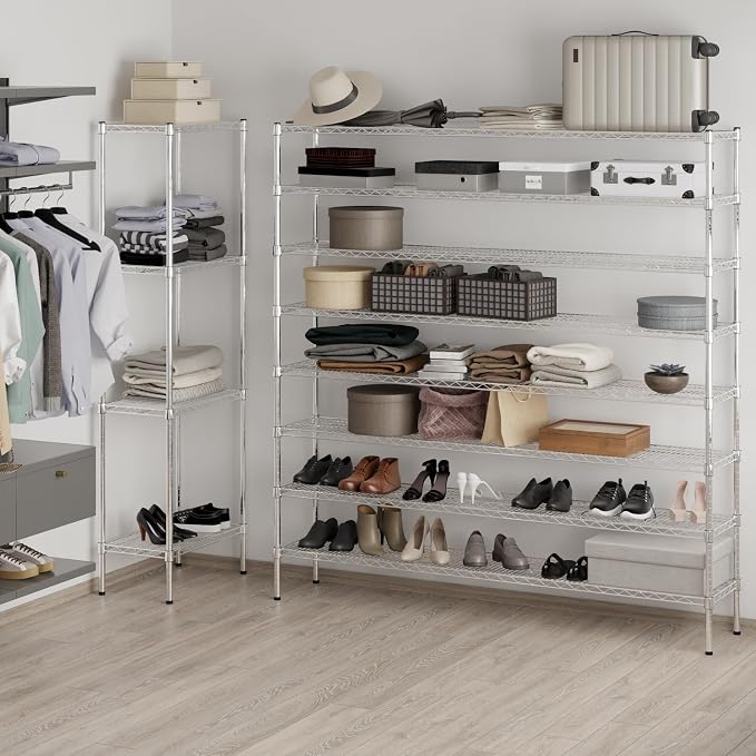 14" Deep x 72" Wide x 74" Height Wire Shelving Kit | 8-Tier | NSF Commercial - Image 5