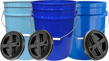 House Naturals 5 Gallon Plastic Blue Food Grade Made in USA Bucket Container by House+Naturals