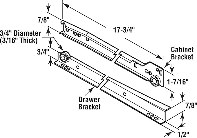 Prime-Line MP7211 Drawer Slide Kit – Replace Drawer Track Hardware – - Image 2