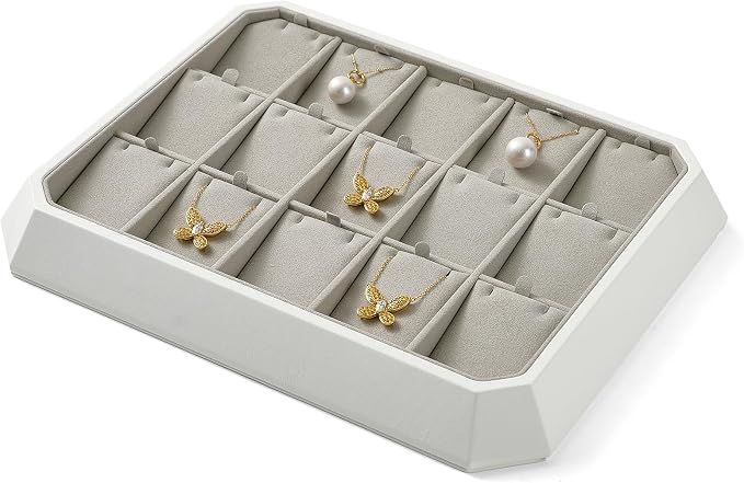 Premium PU Leather Stackable Jewelry Tray 15 Grid Jewelry Organizer Tray - Image 5