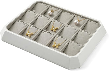 Premium PU Leather Stackable Jewelry Tray 15 Grid Jewelry Organizer Tray - Image 5
