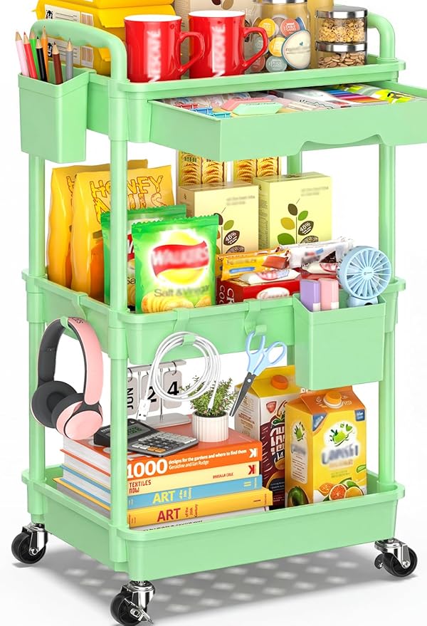 SUNALLY 3-Tier Rolling Cart by SUNALLY