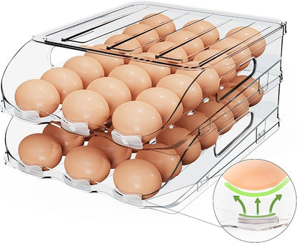 Egg Holder for Fridge, Automatic Steady Rolling Egg Dispenser by SMRCAD