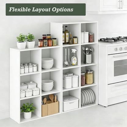 8-Cube Storage Organizer Shelf, Open Cube Bookshelf, Reversible Bookcase - Image 5