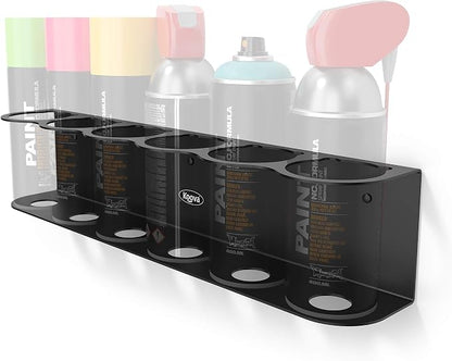 Koova 6 Aerosol Spray Can Holder | Easy Install Wall Mount | Heavy-Duty Powder by Koova