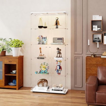 5-Tier Tempered Glass Display Cabinet by Zevemomo