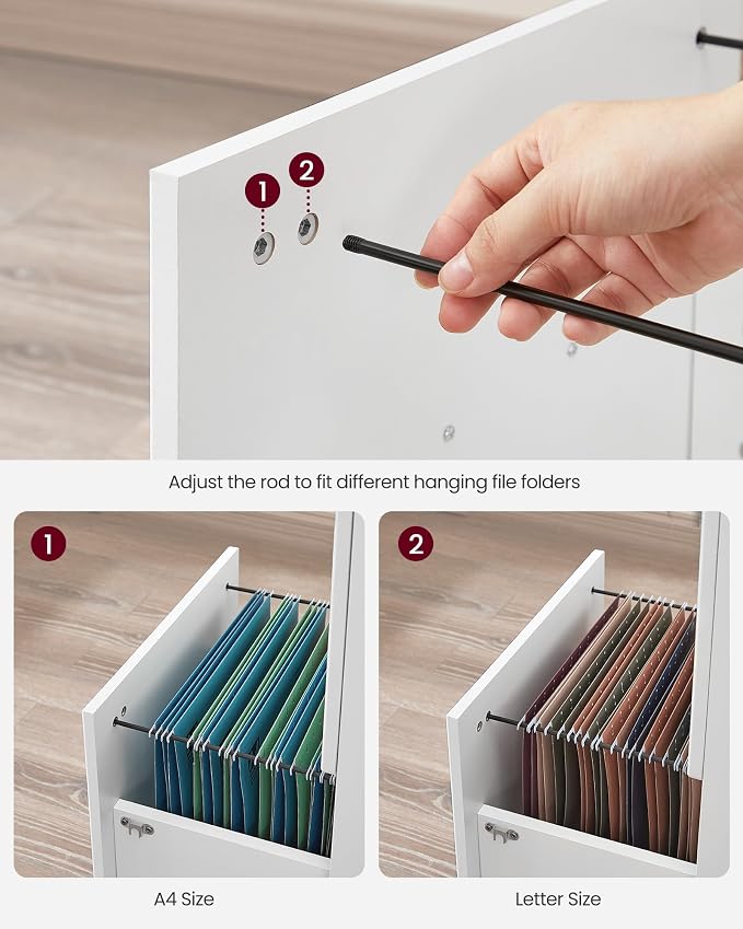 VASAGLE 2-Drawer File Cabinet, Locking Filing Cabinet - Image 6