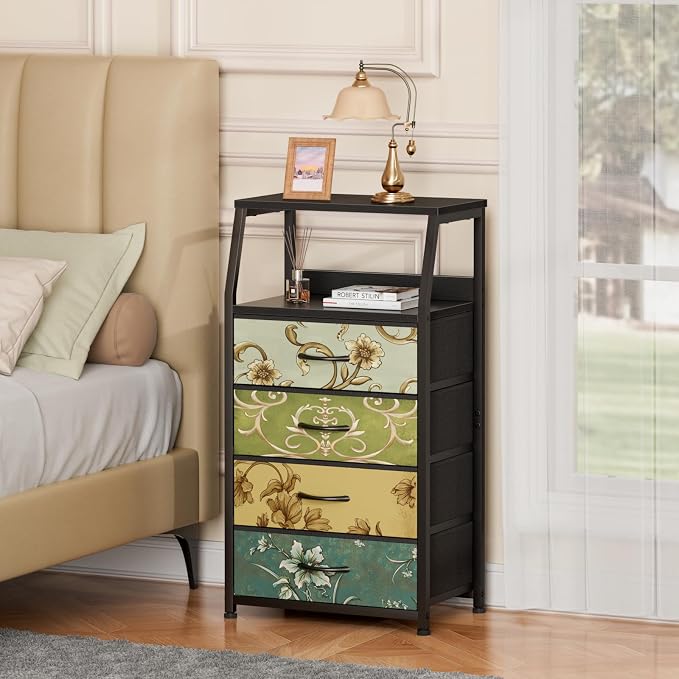 Furnulem Retro Small Dresser for Bedroom, Tall Nightstand - Image 6