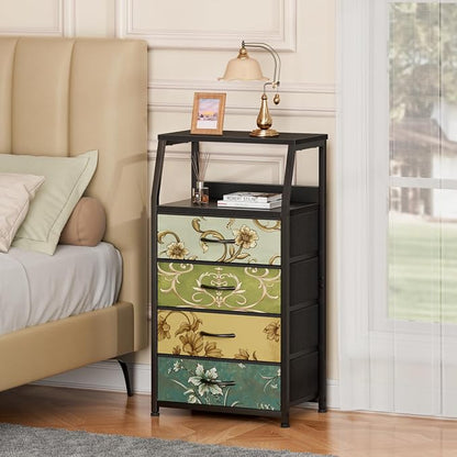 Furnulem Retro Small Dresser for Bedroom, Tall Nightstand - Image 6