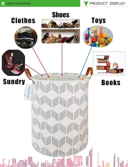 LANGYASHAN Laundry Basket Canvas Fabric Collapsible Organizer Basket - Image 6