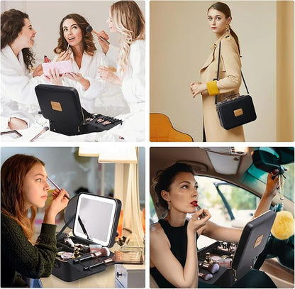Mocado Travel Makeup Bag with LED Lighted Mirror, Makeup Case with 3 Color - Image 8