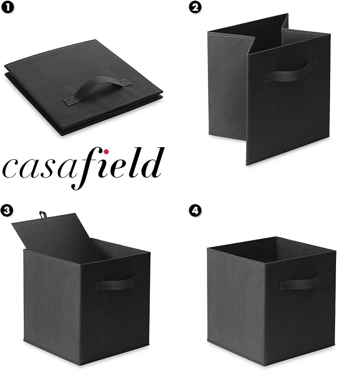 Casafield Set of 6 Collapsible Fabric Cube Storage Bins, Cubby Organizers & More - Image 6