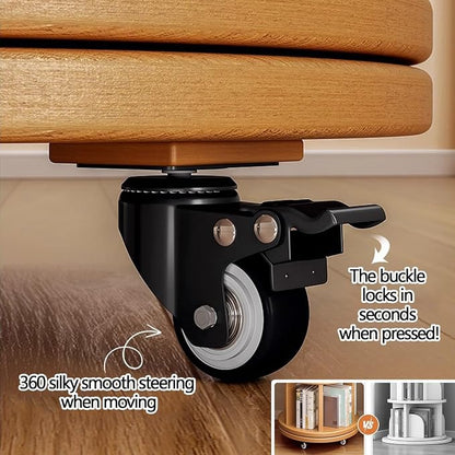 Rotating Bookshelf Tower 2/3/4/5/6 Tier Wood Rotating Bookshelf Wooden Book - Image 6