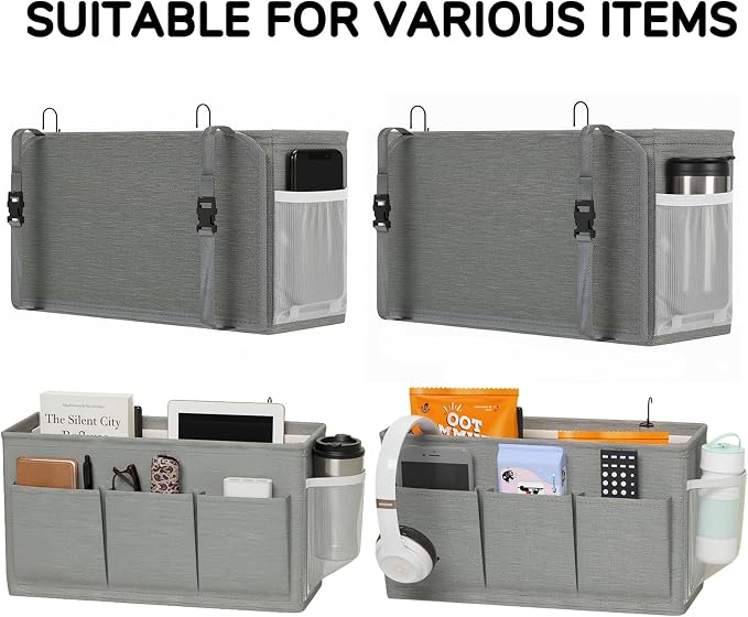Bedside Caddy Organizer, Bed Hanging Storage Bag - Image 3