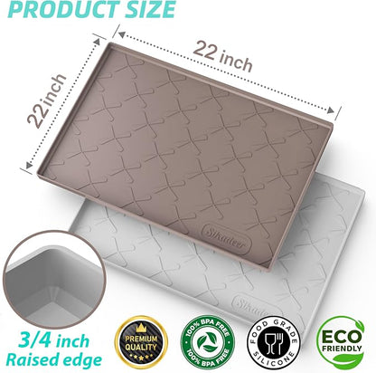 SIKADEER 22" x 22" Under Sink Mat Waterproof, Silicone Mat Kitchen Drawer Shelf - Image 3