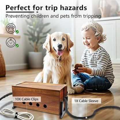 Large Cable Management Box, Wood Cord Hider Box & Organizer - Image 5