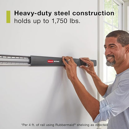 Rubbermaid 20-Piece FastTrack Garage Wall-Mounted Storage Kit 5 Rails and 15 - Image 3
