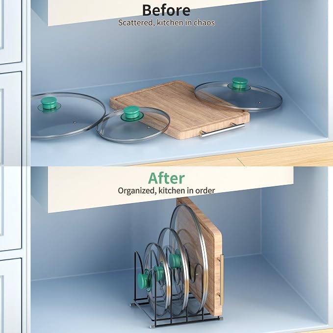 Pot Lid Organizer Rack, 1.6in Wide Cutting Board Organizer - Image 4