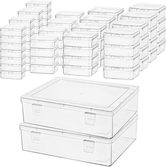 Goodma Small Bead Organizers, 78 Pieces Mixed Sizes Plastic Storage | Clear by GoodmaOnline