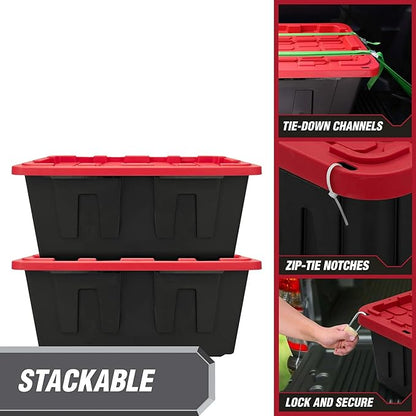 40 Gallon Tote 2 Pack, Heavy Duty Stackable Plastic Storage Bins - Image 7