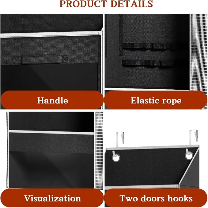 Black Over Door Wrapping Paper Organizer Storage - Image 7