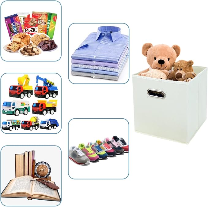Fabric Cubby Storage Bins, Cube Organizer Bin Foldable Storage Boxes - Image 3