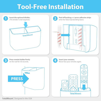 TotalMount Hole-Free Remote Holder – Eliminates Need to Drill Holes in Your Wall - Image 8