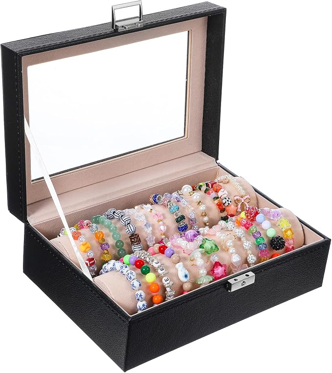 Bracelet Display Stand with Transparent Lid Display Jewelry Storage Box Suitable by Unknown
