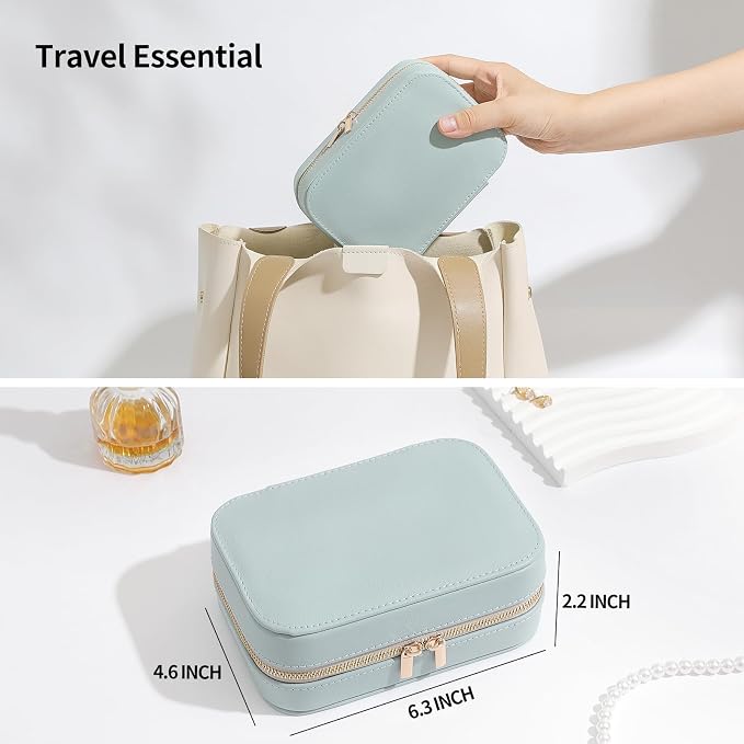 Genuine Leather Travel Jewelry Organizer Case - Image 6