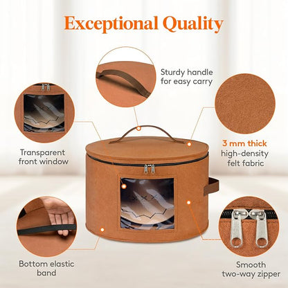 Lifewit Round Cowboy Hat Box for 7 Caps, Large Felt Hat Organizer Bag for Men & - Image 4