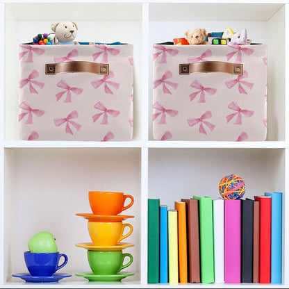 Pink Bow Foldable Storage Basket - Image 6