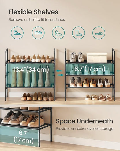 SONGMICS 3-Tier Shoe Rack, Shoe Storage - Image 5