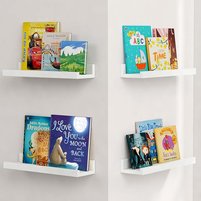 Forbena White Picture Ledge Shelf, Floating Shelves - Image 8