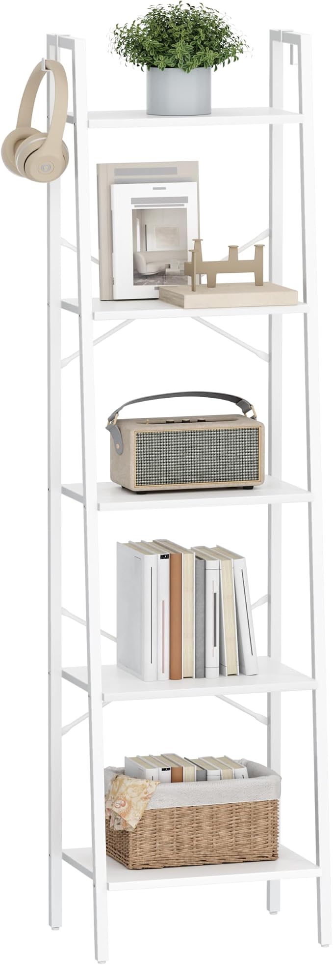 Hzuaneri Ladder Shelf, Freestanding Corner Storage Shelf | Bookcase - Image 9