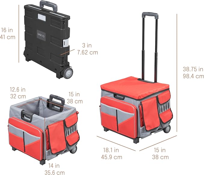 Mobile Utility Cart with Storage Organizer Bag, Rolling Cart - Image 2