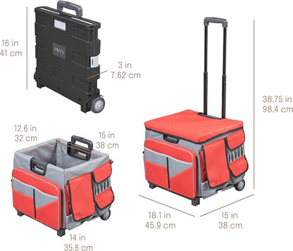 Mobile Utility Cart with Storage Organizer Bag, Rolling Cart - Image 2