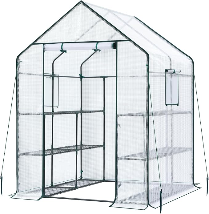 Ohuhu Greenhouse for Outdoors: 3 Tiers 12 Shelves Walk-in Indoor Green House - Image 7