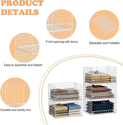 Yociyoga 5-Tier Stackable Closet Organizers and Storage Basket - Image 7