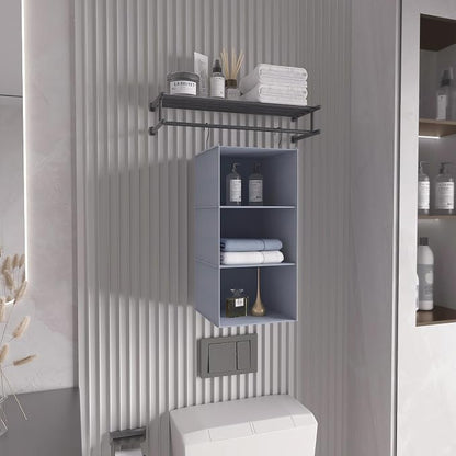 Hanging Closet Organizer and Storage 3-Shelf, Easy Mount Foldable Hanging - Image 6