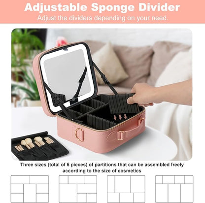 Mocado Travel Makeup Bag with LED Lighted Mirror, Travel Makeup Organizer - Image 4