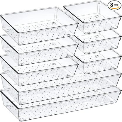 Criusia Drawer Organizer Set, Acrylic Non Slip Non Cracking Kitchen Drawer by Criusia