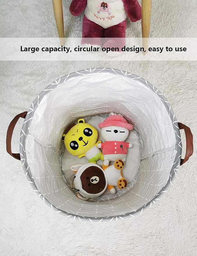 QUEENLALA Large Storage Basket, Laundry Hamper/Bathroom/Home Decor/Collapsible - Image 7