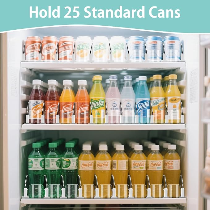 Drink Organizer for Fridge, 5 Row Automatic Pusher Glide, Adjustable Width Soda - Image 9