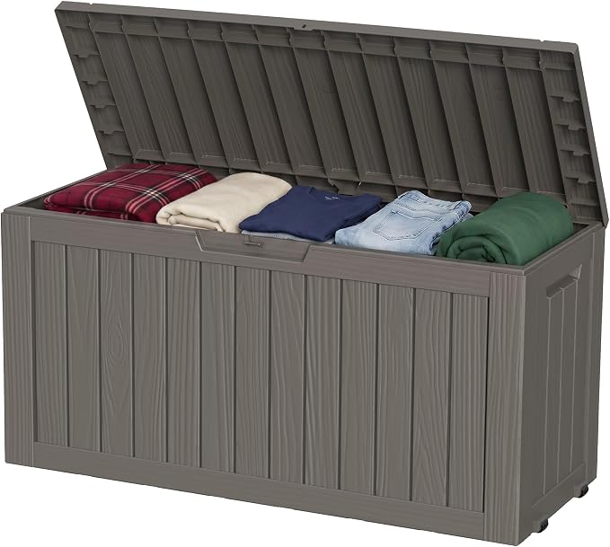 ROJIK 95 Gallon Outdoor Storage Box Waterproof, Weatherproof Deck Boxes Outdoor by ROJIK