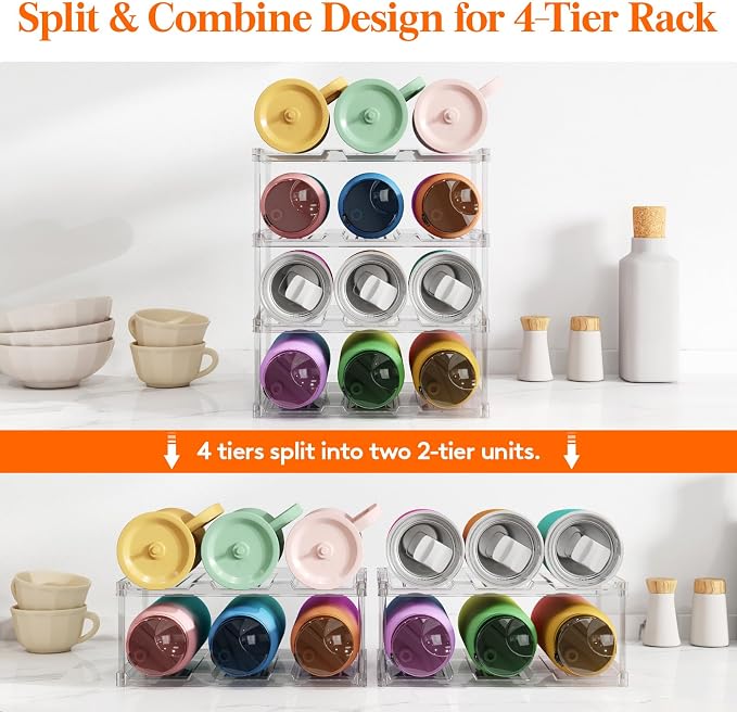 Lifewit Stackable Water Bottle Storage Organizer, Tumbler Cup Organizer - Image 3